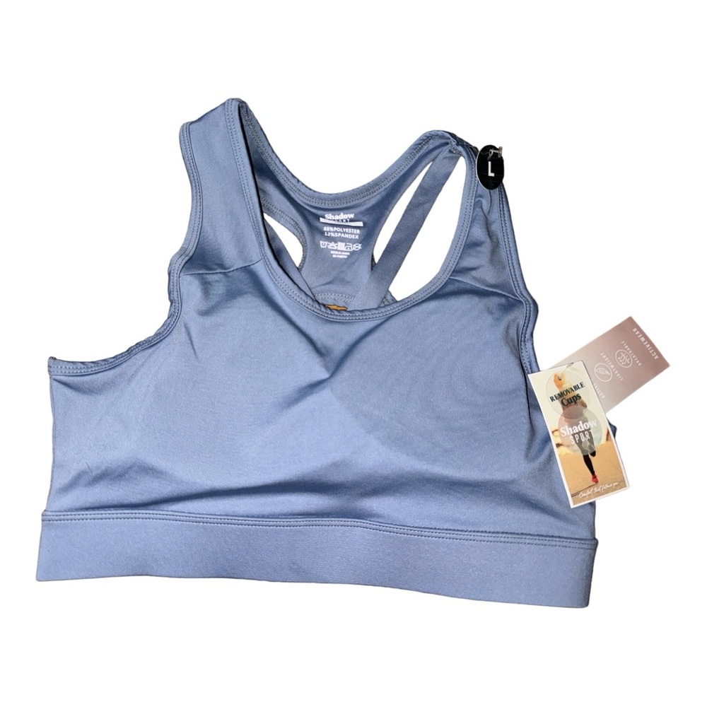 🔥 $48 Women’s Shadow Sport Slate Blue Racerback Strap Sports Bra Sz L 🔥